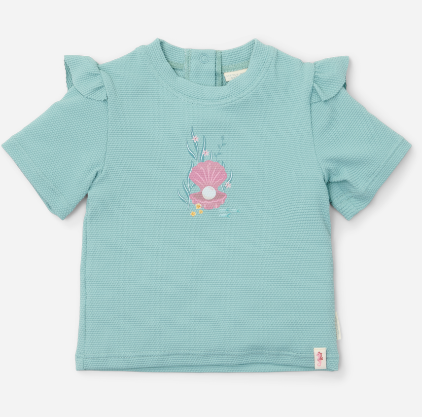 * Little Dutch UV Zwemshirt Korte Mouwen Ocean Treasures Surf Blue