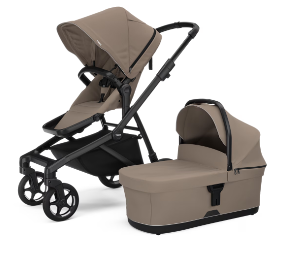 Thule Sleek 2 Stadskinderwagen Met Reiswieg | Tinted Taupe On Black - PRE ORDER LEVERING VANAF JANUARI 2026