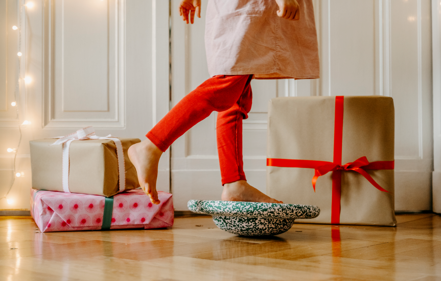 * Stapelstein Winter Special Balance Board | Dark Green & Blush