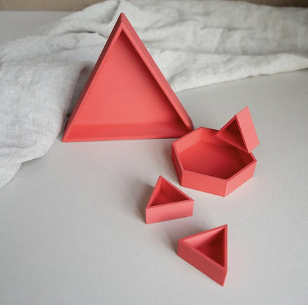 Grennn Inlegdriehoekje 'mandigo' Pastel Rood