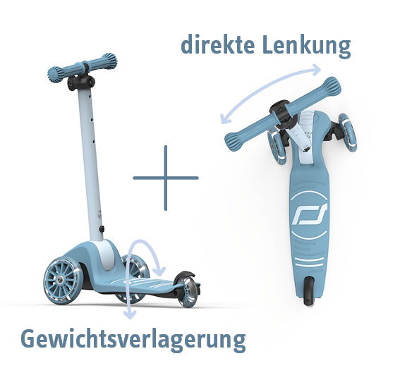 Scoot and Ride Highwaykick 3S Steel met dubbel stuursysteem