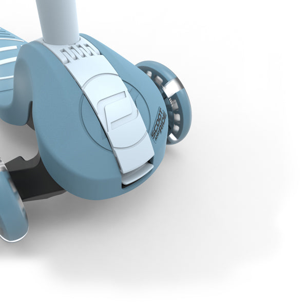 Scoot and Ride Highwaykick 3S step in Steel, uitgeklapt vooraanzicht