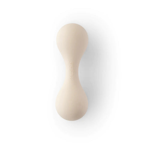 Mushie Silicone Baby Rattle Toy Rammelaar | Shifting Sand