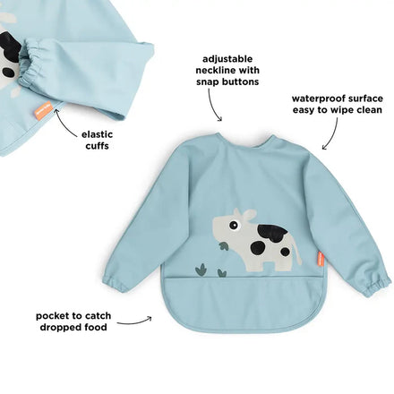 Done By Deer Waterproof Slab Met Mouwen | Tiny Farm Blue