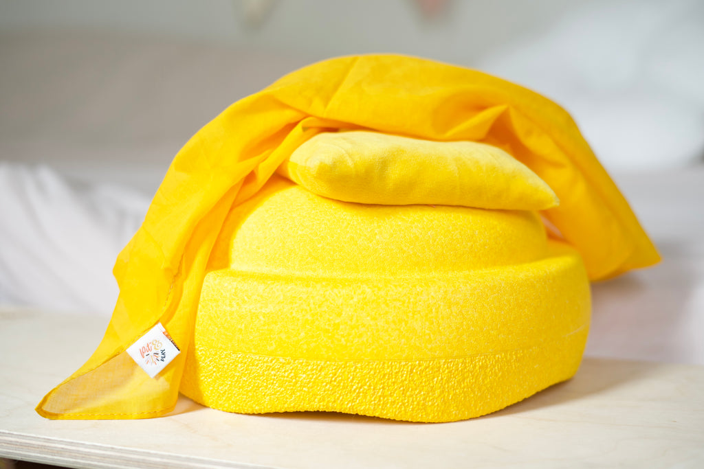 Pit & Play Regenboog Speeldoek 48x48cm | Geel