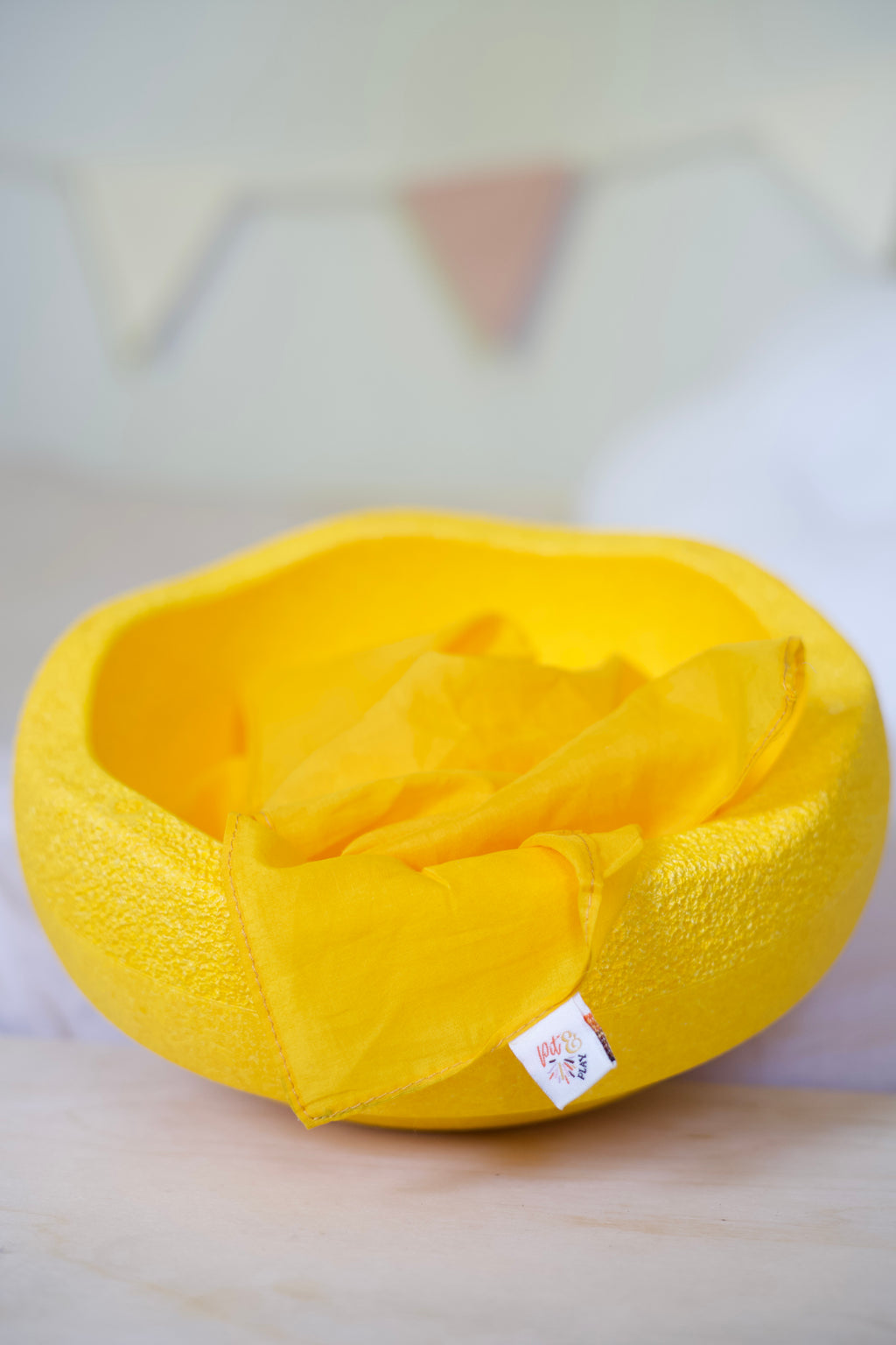 Pit & Play Regenboog Speeldoek 48x48cm | Geel