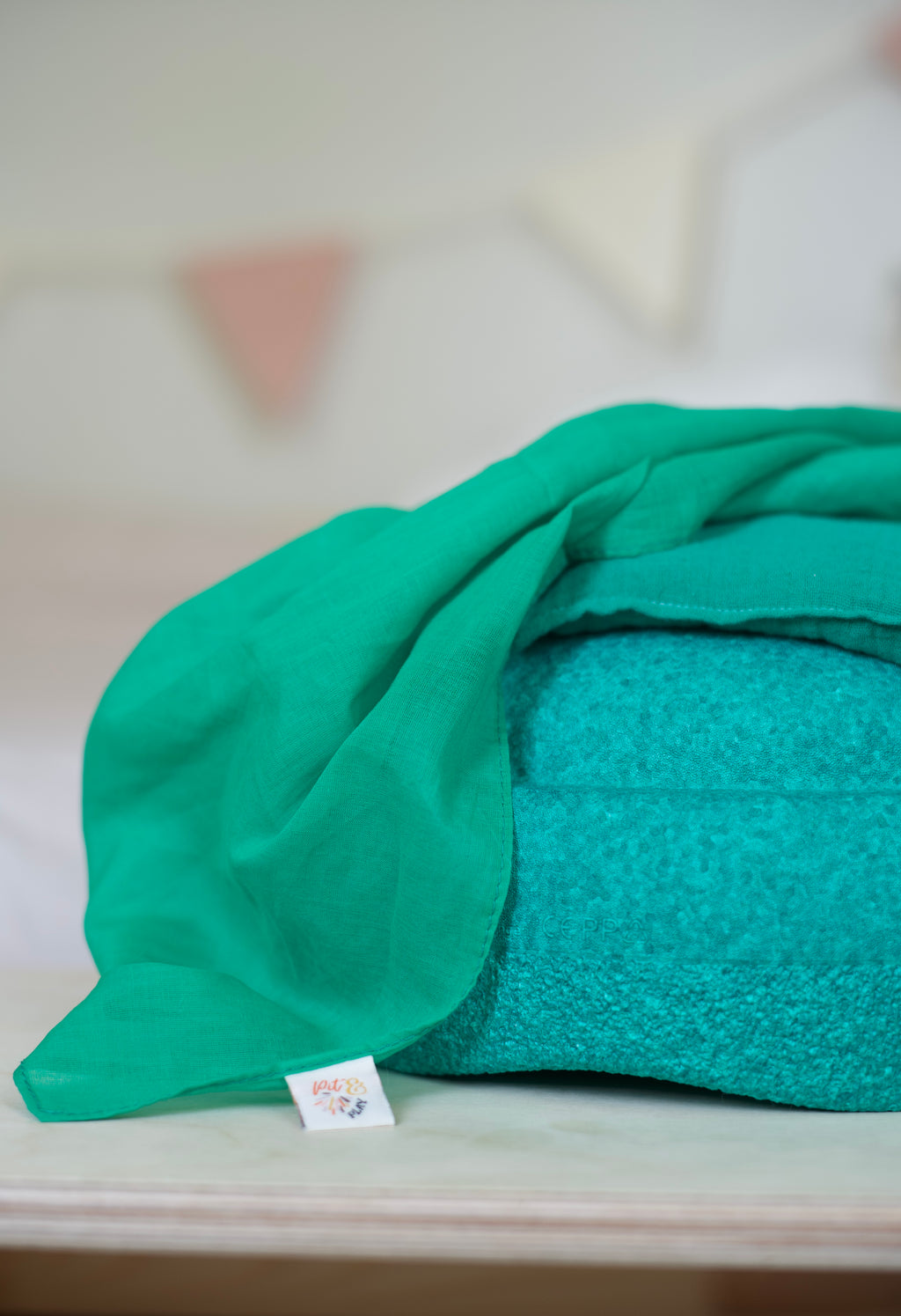 Pit & Play Regenboog Speeldoek 48x48cm | Groen