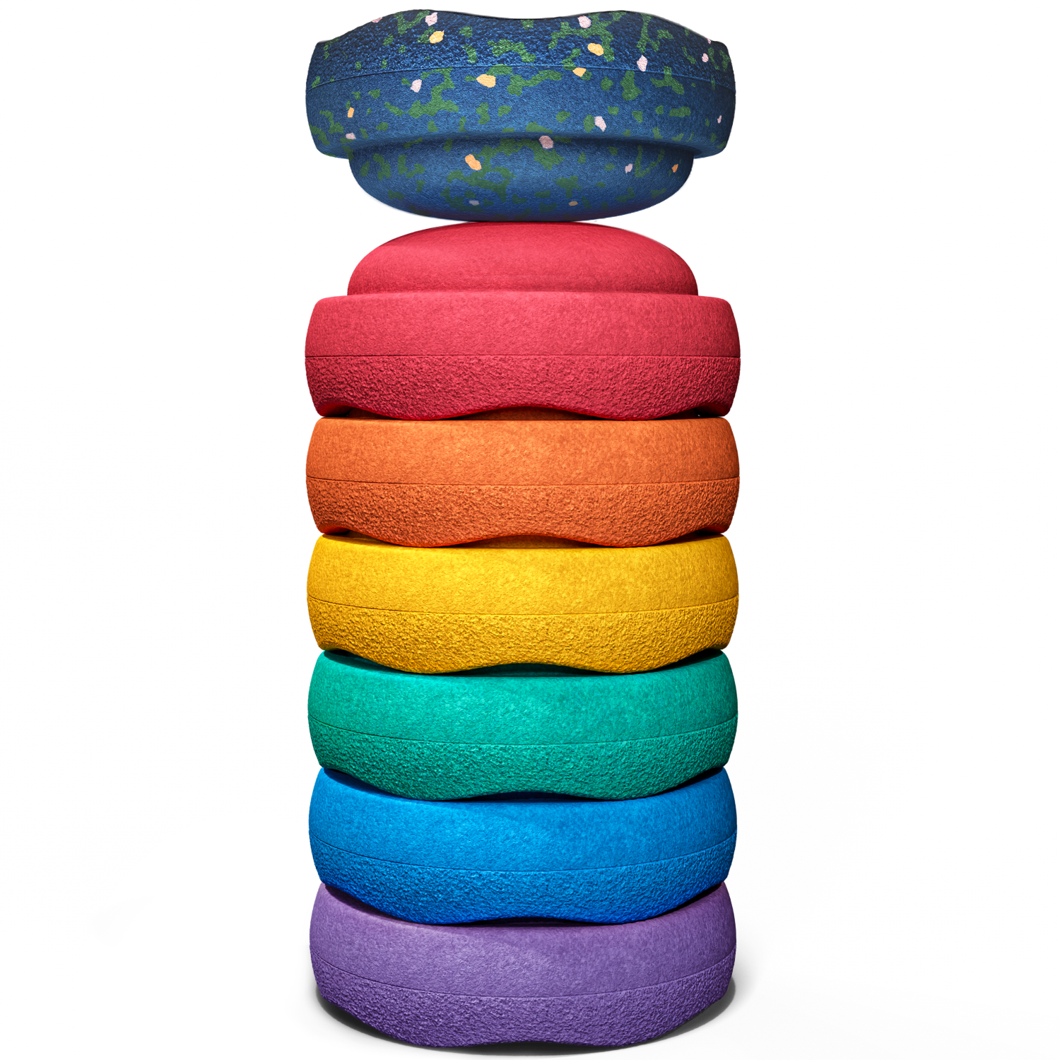 Stapelstein®  Spring Special Mini Rainbow Classic Set van 6 + GRATIS steen