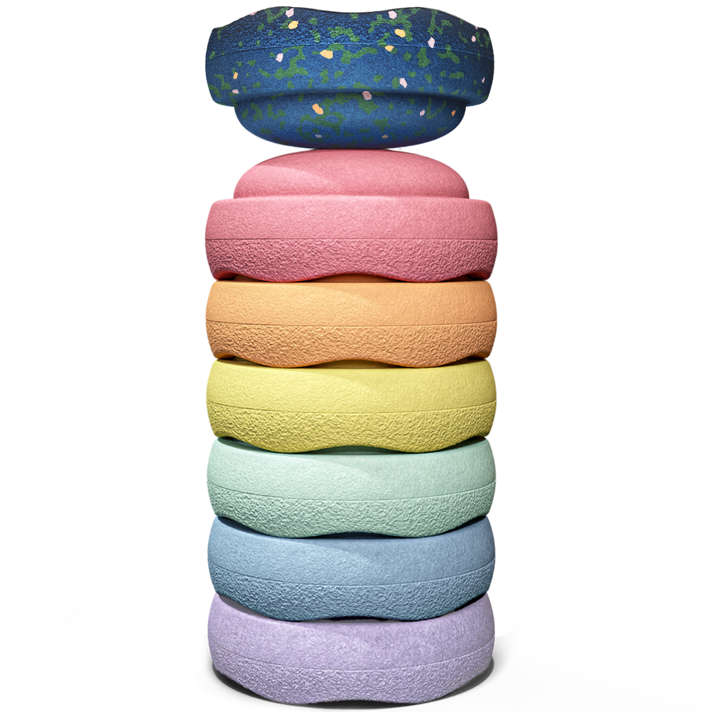 Stapelstein Spring Special Mini Rainbow Pastel set met zes mini stenen in zachte pasteltinten plus gratis mini steen