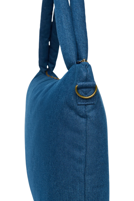 Studio Noos luiertas donkerblauwe denim met meerdere opbergvakken, verzorging bij De Gele Flamingo