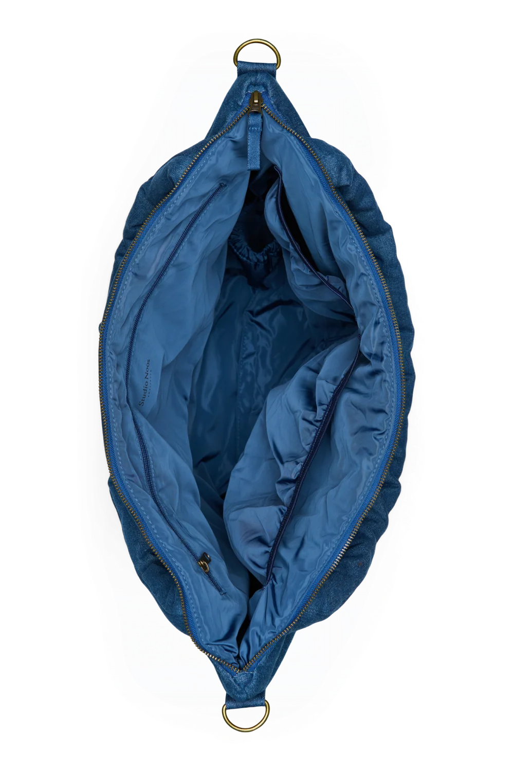 Denim luiertas met hartjes van Studio Noos, stevige ritssluiting, verkrijgbaar bij De Gele Flamingo