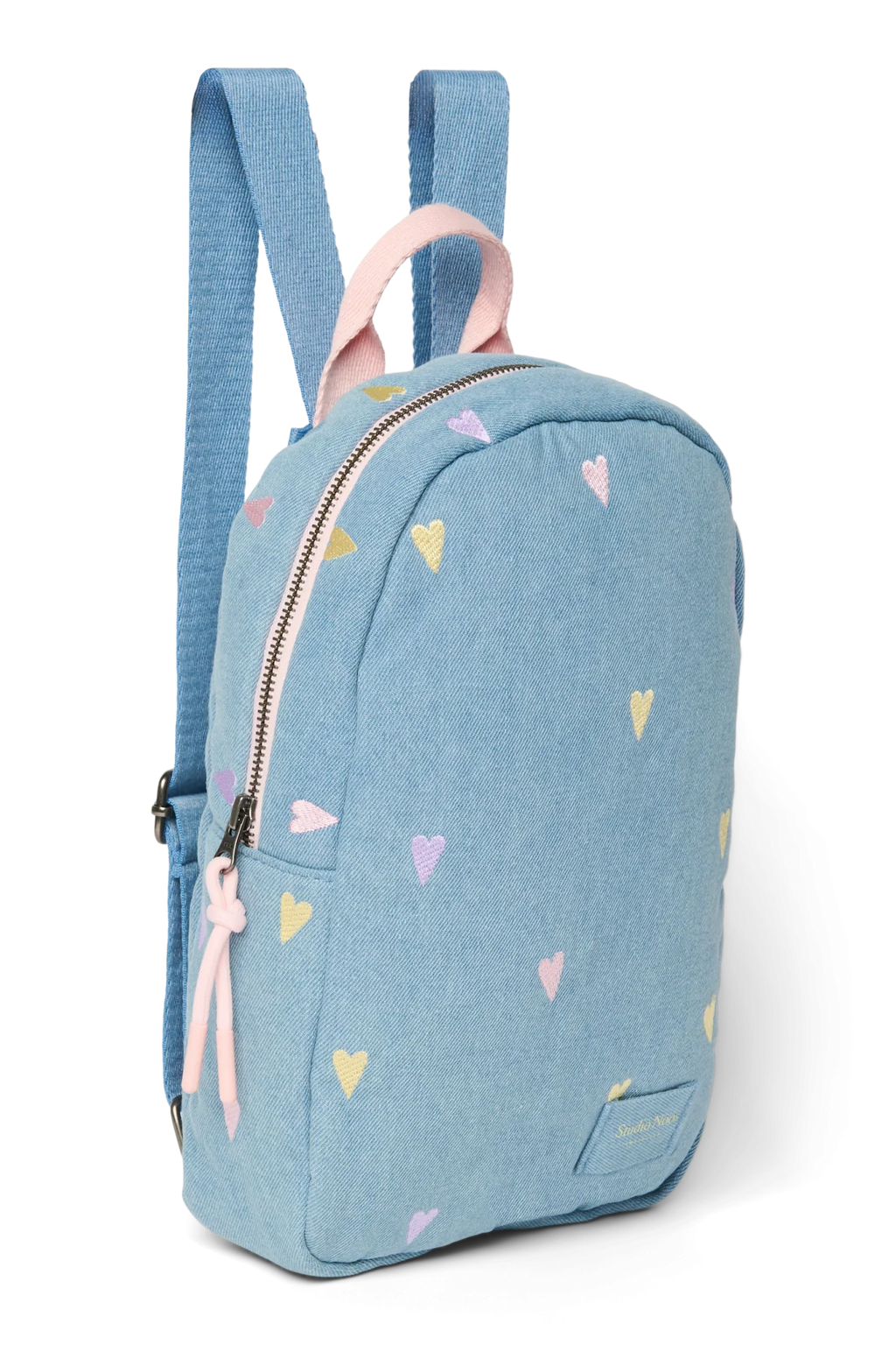 Studio Noos Mini Rugzakje | Lichtblauwe Denim Hearts