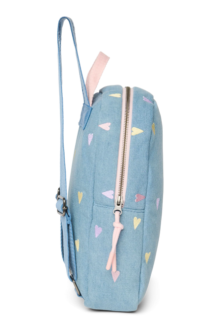Studio Noos Mini Rugzakje | Lichtblauwe Denim Hearts