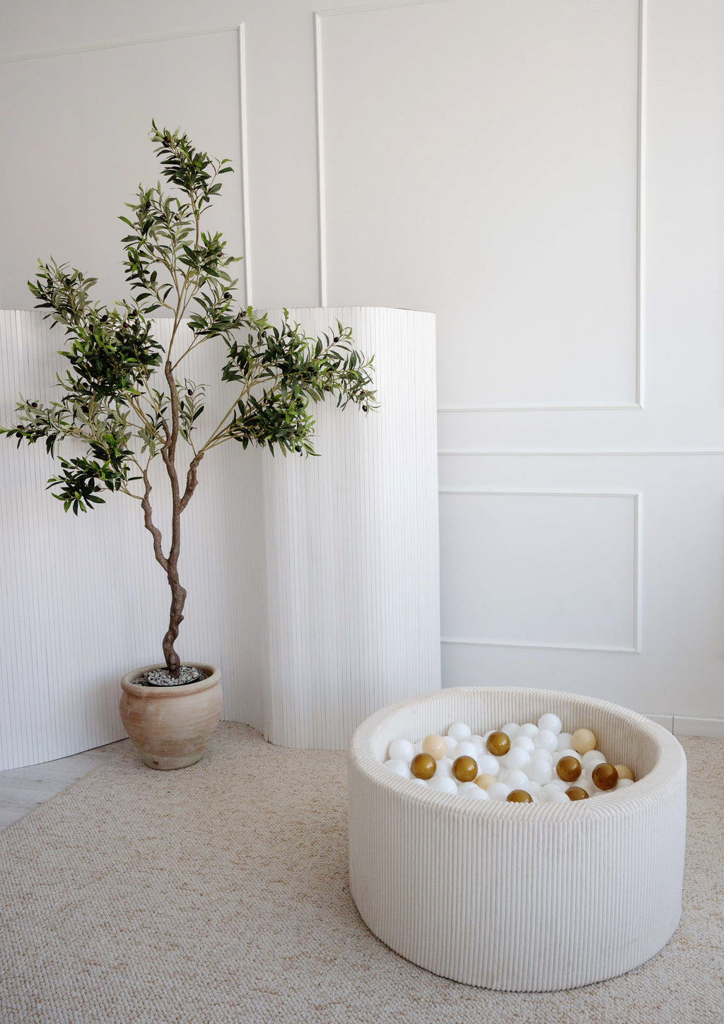 Moje Ballenbad Velvet Rib 90x40cm | Cream