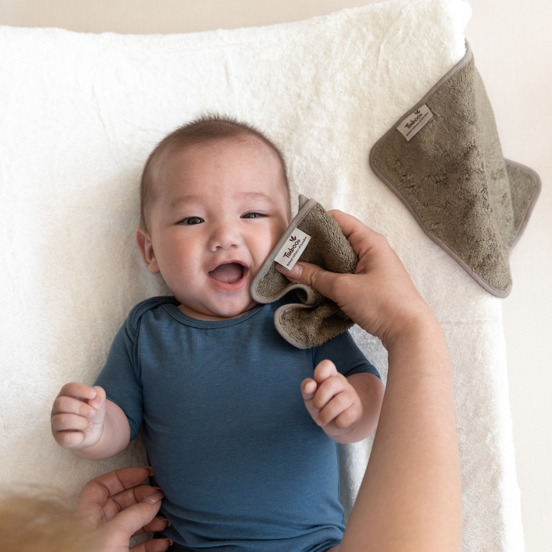 Timboo Herbruikbare Zachte Doekjes Set 6 20x20cm | Feather Grey