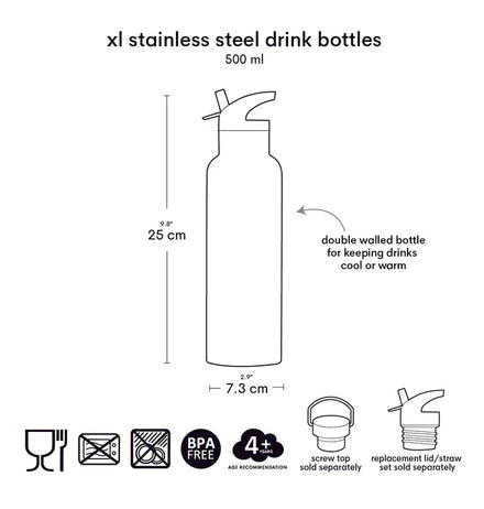 A Little Lovely Company Stainless Steel Drinkfles XL | Kersen