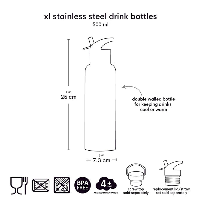 A Little Lovely Company Stainless Steel Drinkfles XL | Kersen