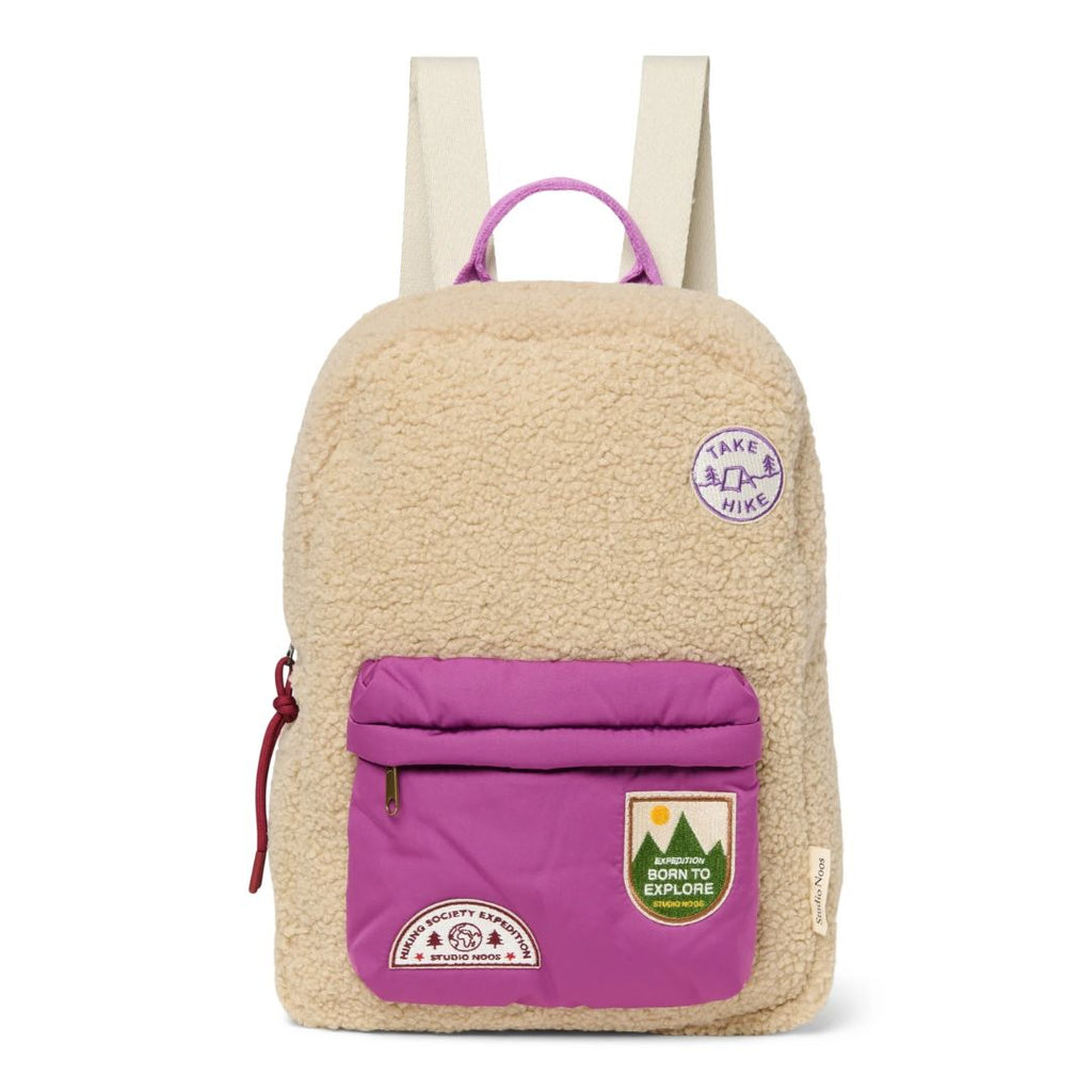Studio Noos Backpack Midi | Ecru Teddy Lilac