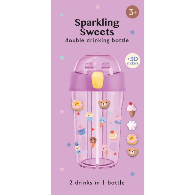 Petit Monkey Dubbele Drinkfles 430ml + 3D stickers | Sparkling Sweets
