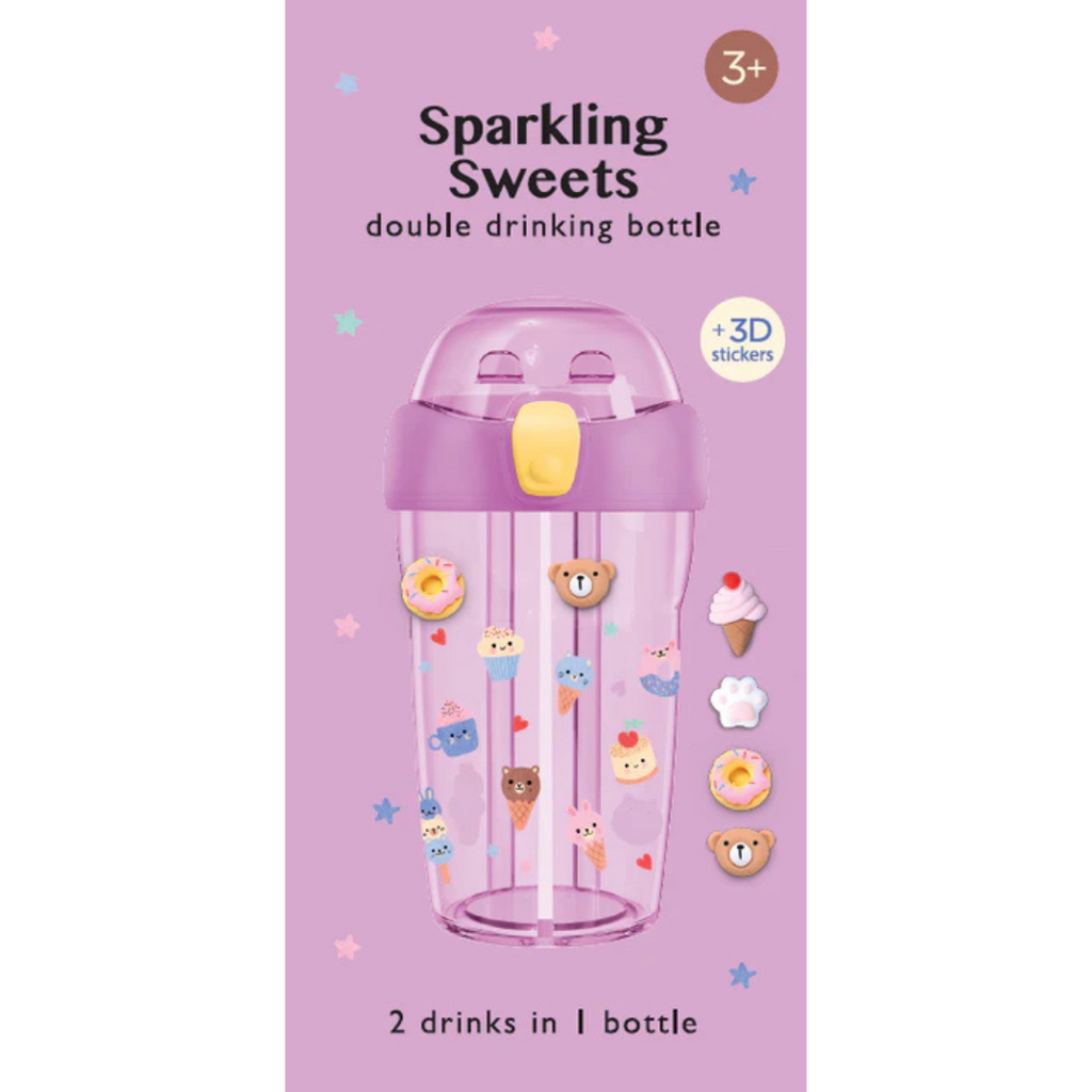 Petit Monkey Dubbele Drinkfles 430ml + 3D stickers | Sparkling Sweets