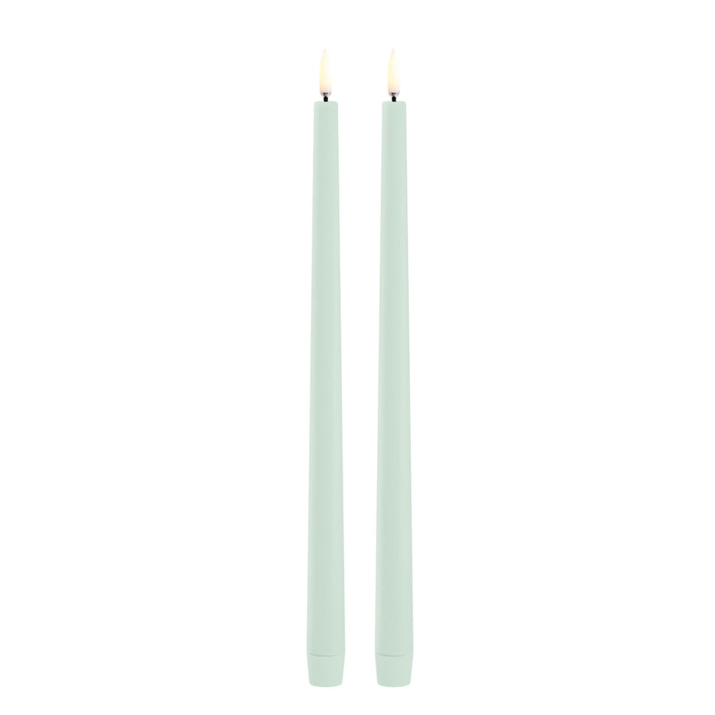 Uyuni LED Kaars Slim Taper Candle Dinerkaars 6,8x30 cm | Dusty Green
