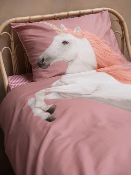 SNURK Dekbedset 140x200/220cm | Unicorn Dusty Pink