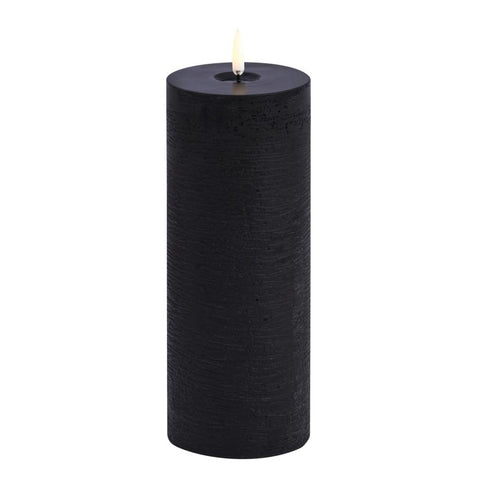 Uyuni LED Kaars Pillar Melted Candle 7,8x20 cm | Forest Black Rustic