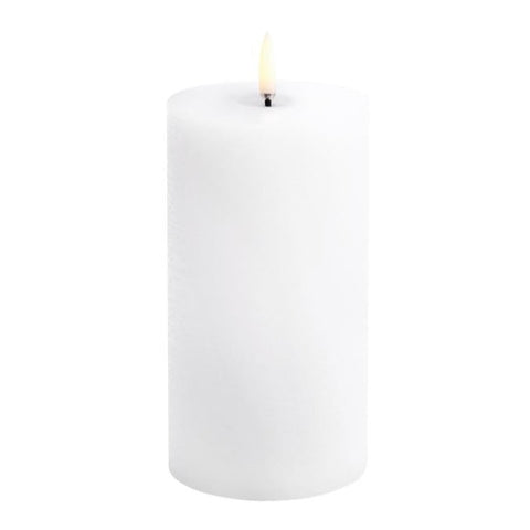Uyuni LED Kaars Pillar Melted Candle 7,8x15 cm | Nordic White Rustic