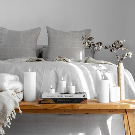 Uyuni LED Kaars Pillar Melted Candle 7,8x15 cm | Nordic White Rustic