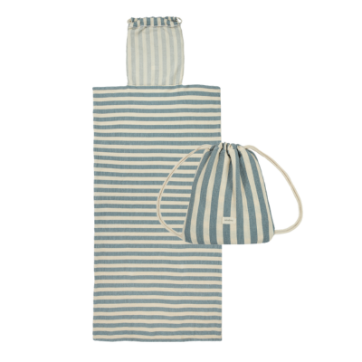 Nobodinoz Portofino Beach Towel Bag Strandhanddoek met tas | Blue Stripes