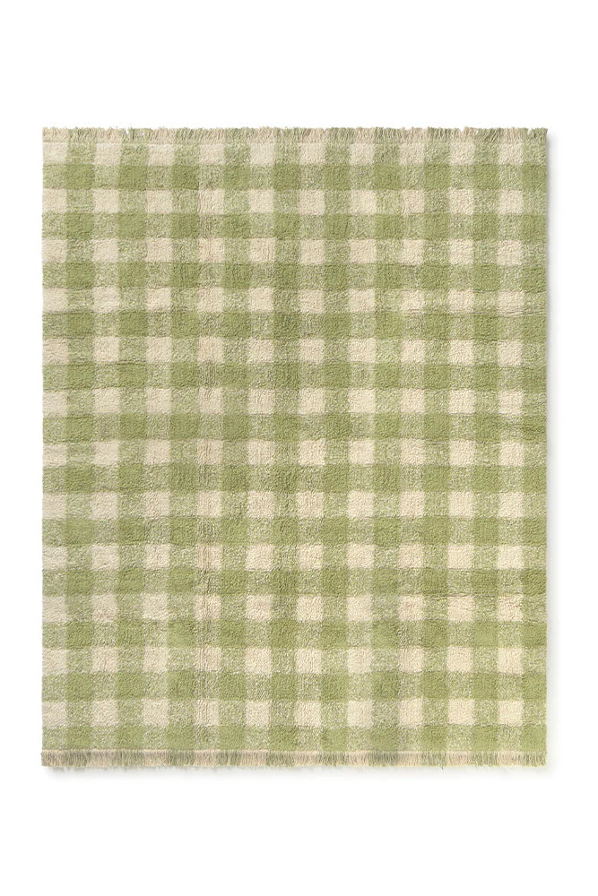 Lorena Canals Machine Wasbaar Tapijt 150x180  | Vichy Matcha
