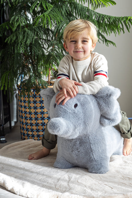 Wild & Soft Bouncy Olifant met luxe pluche bekleding die afneembaar is, bij De Gele Flamingo