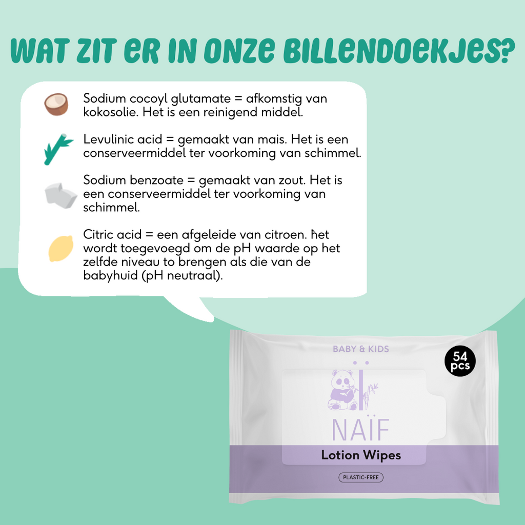 * Naïf Plasticvrije Lotion Wipes Billendoekjes Set 8 x 54 Stuks