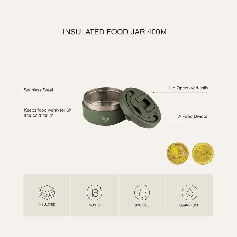 Citron Food Jar Stainless Steel 450ml | Green
