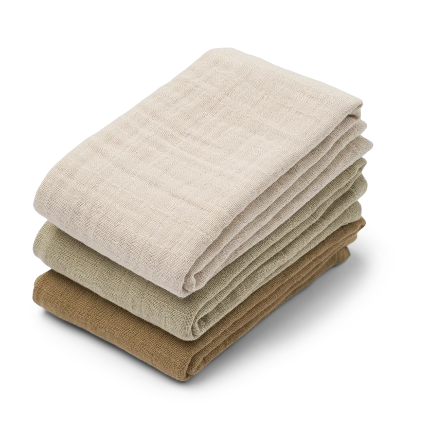 Liewood Lewis Set 3 Hydrofiele Doeken 70x70cm | Sandy Mix