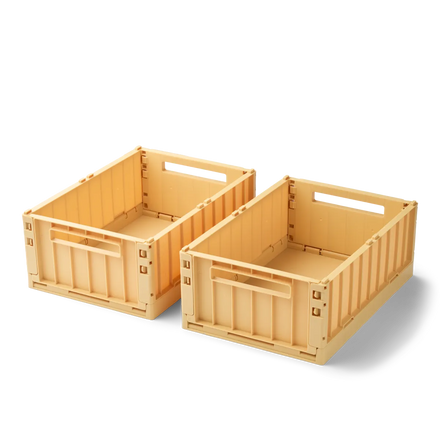 Liewood Weston Storage Box M 2-Pack | Lemon Yellow