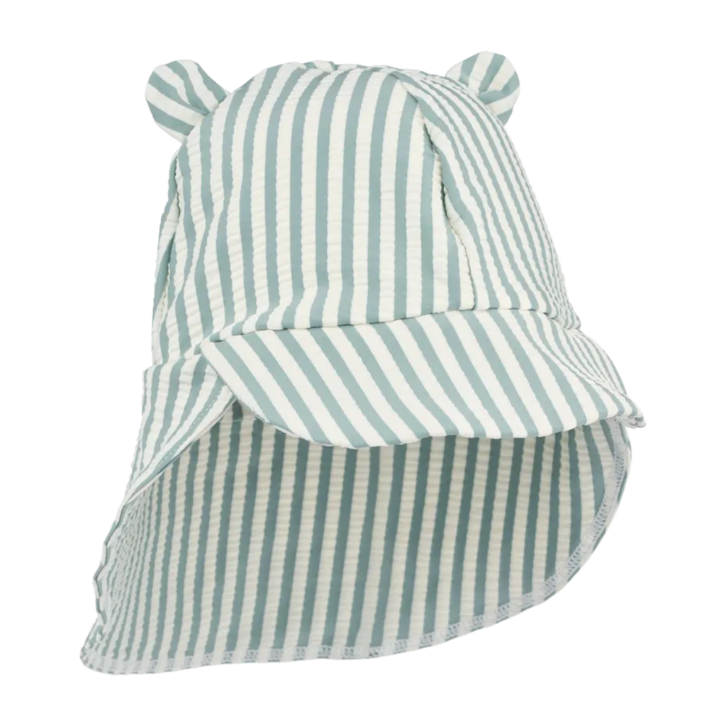 Liewood Senia Seersucker UV Zonnehoedje Met Oortjes | Peppermint / Sandy
