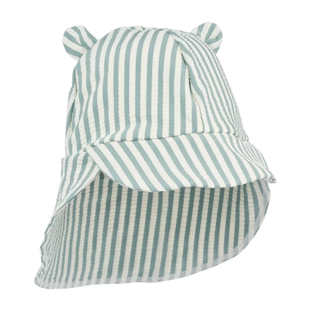 Liewood Senia Seersucker UV Zonnehoedje Met Oortjes | Peppermint / Sandy