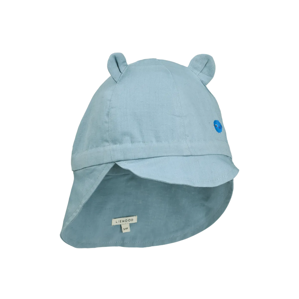Liewood Omkeerbaar Zonnehoedje Met Oortjes | Beach Blue