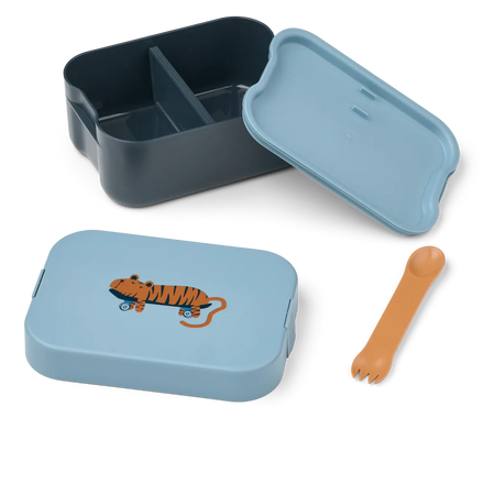 Liewood Kamil Lunchbox | Tiger / Beach Blue