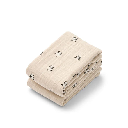 Liewood Lewis Hydrofiele Doeken 2-Pack | Mini Panda / Sandy Mix