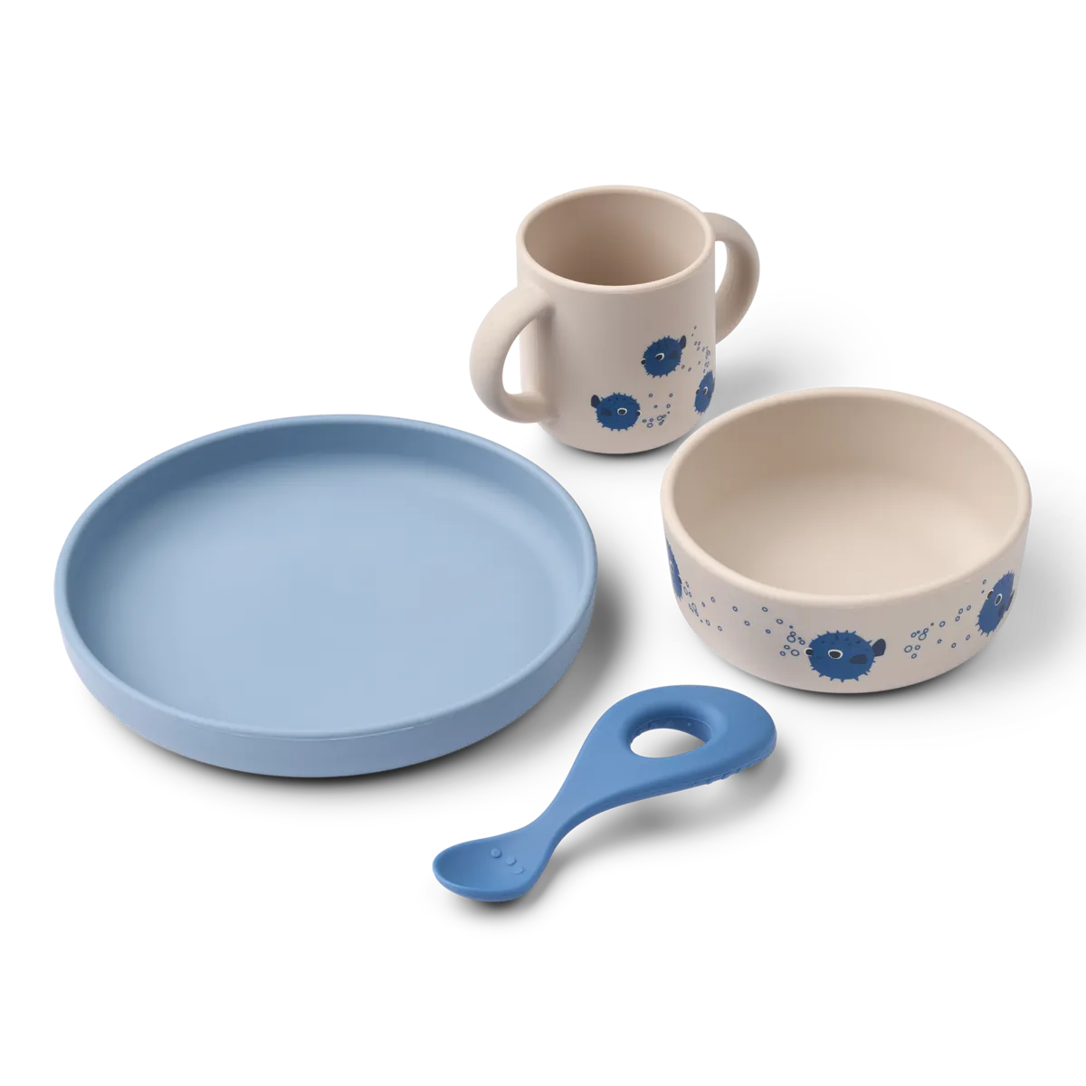 Liewood Vivi Printed Eetset | Pufferfish / Sandy