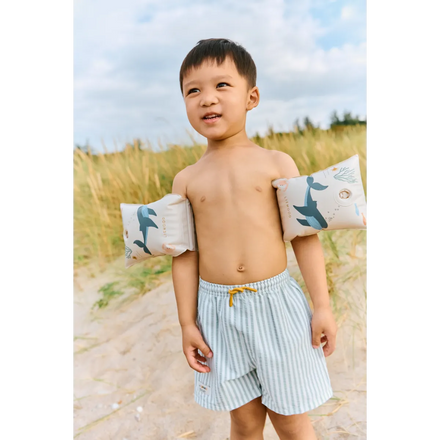 Liewood Duke Stripe Board Shorts | Peppermint / Crisp White