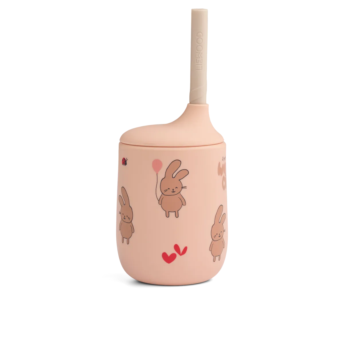 Liewood Ellis Siliconen Rietjesbeker 230ml | Wild child / Rosey