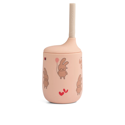 Liewood Ellis Siliconen Rietjesbeker 230ml | Wild child / Rosey