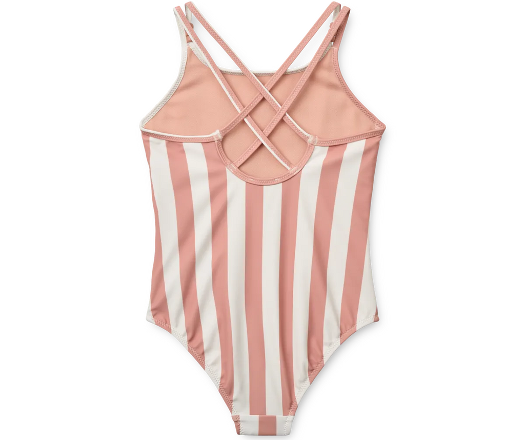 Liewood Suna Stripe Swimsuit | Coral Blush / Creme De La Creme