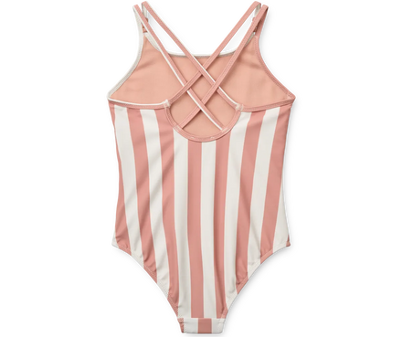 Liewood Suna Stripe Swimsuit | Coral Blush / Creme De La Creme