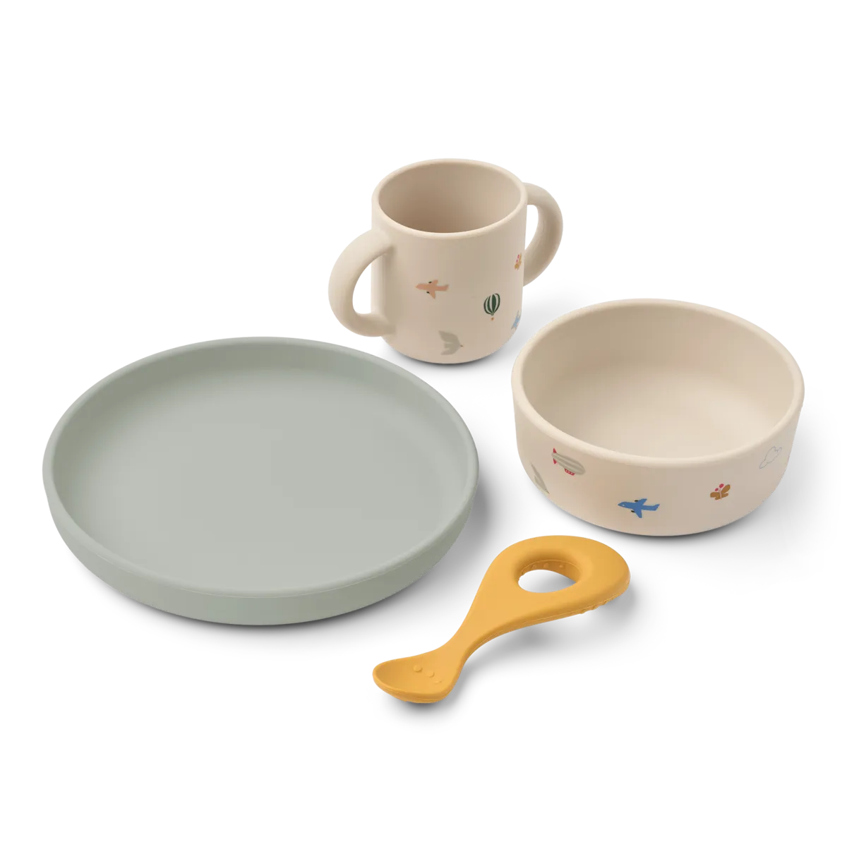 Liewood Vivi Printed Eetset | Flying / Sandy