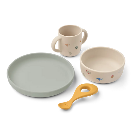 Liewood Vivi Printed Eetset | Flying / Sandy
