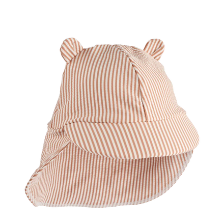 Liewood Senia Seersucker UV Zonnehoedje Met Oortjes | Pale Tuscany / Creme De La Creme